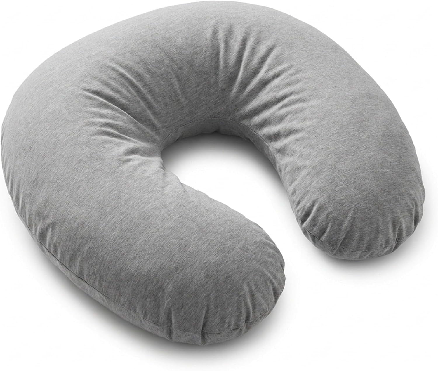 Deluxecomfort Jersey Knit Cover for U-Shaped Body Pillow - Soft Stain-Resistant Replacement Case, Machine Washable, Full, Grey
