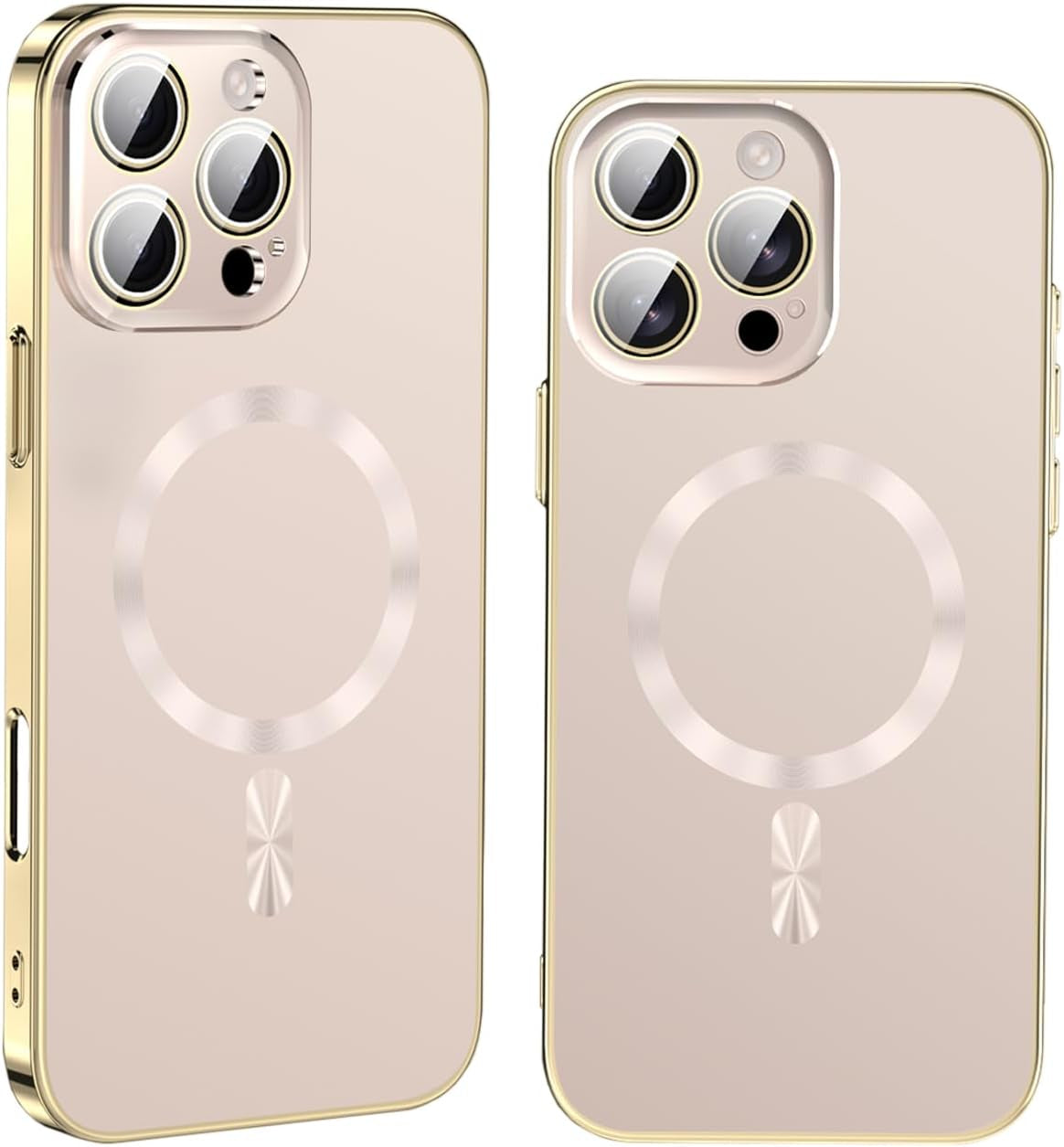 For Iphone 16 Pro Max Case Full Camera Cover,Magnetic for Iphone 16 Promax Case[Fit for Magsafe] Non-Slip Shockproof Cover for 16 Pro Max Phone Case,Gold