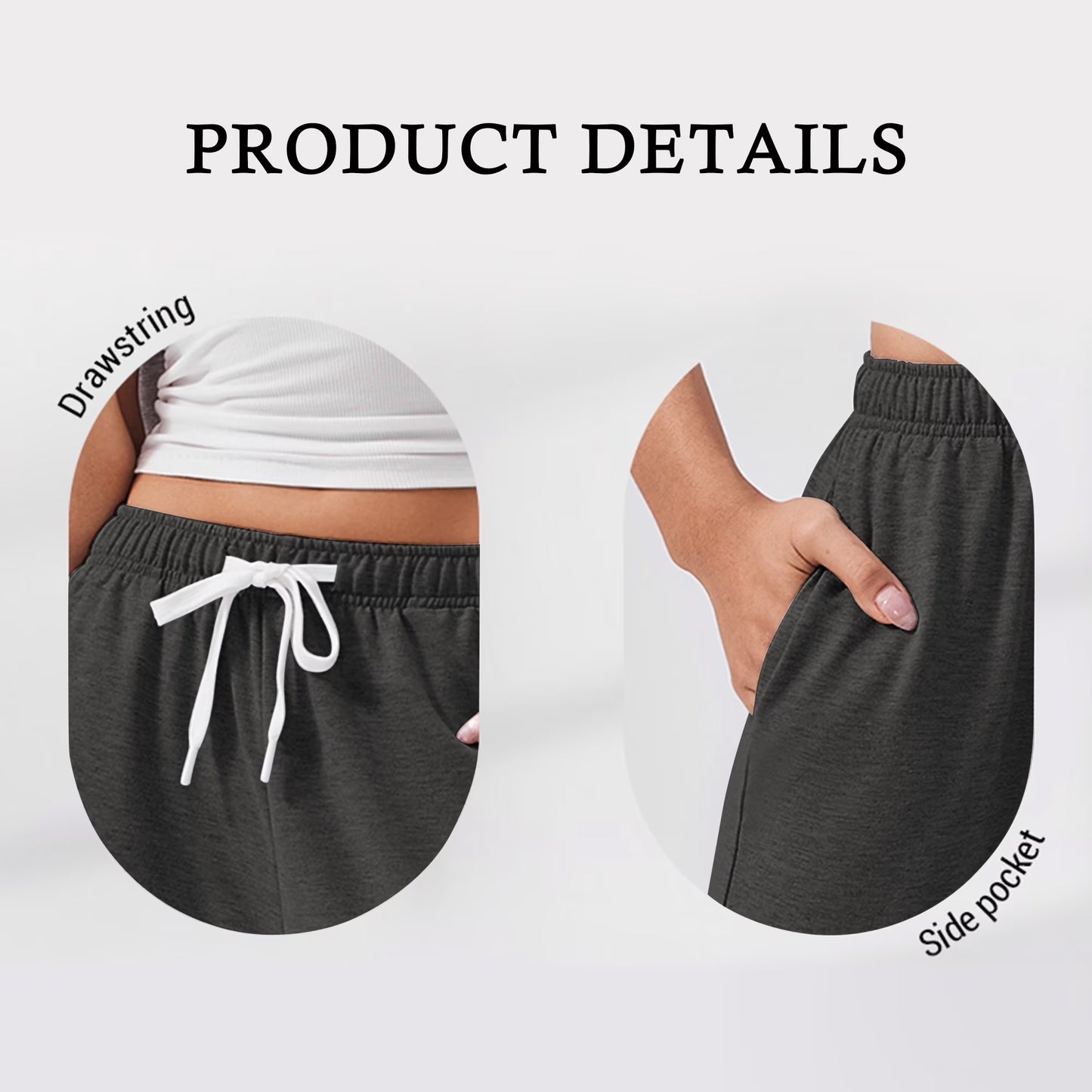 Fall Pants for Women Casual Sweatpants for Women Elastic Waistband Lounge Pants Women with Pockets Comfy Pants Winter Pants for Women Dark Grey M