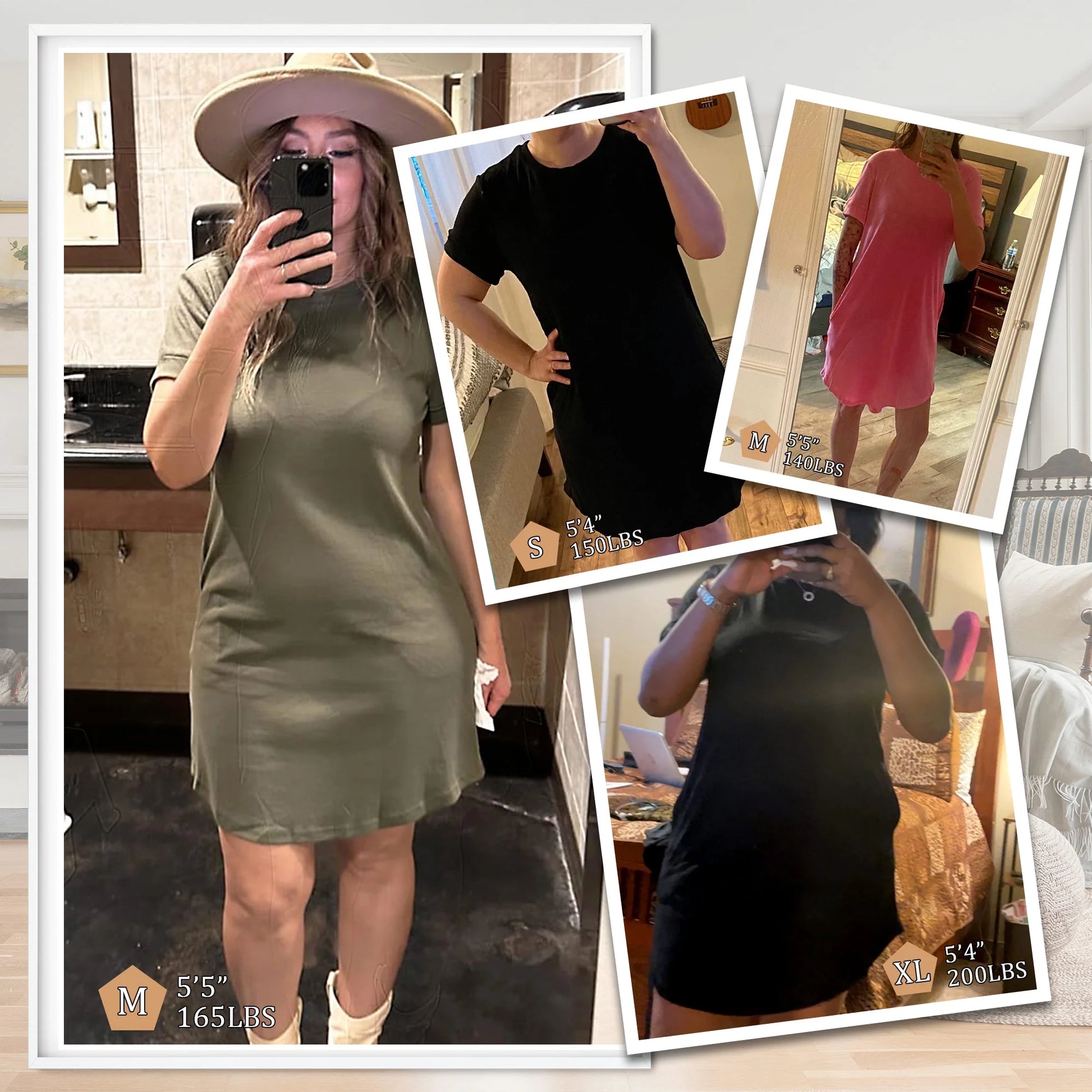 Women'S Casual Summer Short Sleeve T Shirt Dress Nightgown Crew Neck Loose Basic Womens Clothes Dresses with Pockets Swing Dressy Solid Color White plus Size XXL
