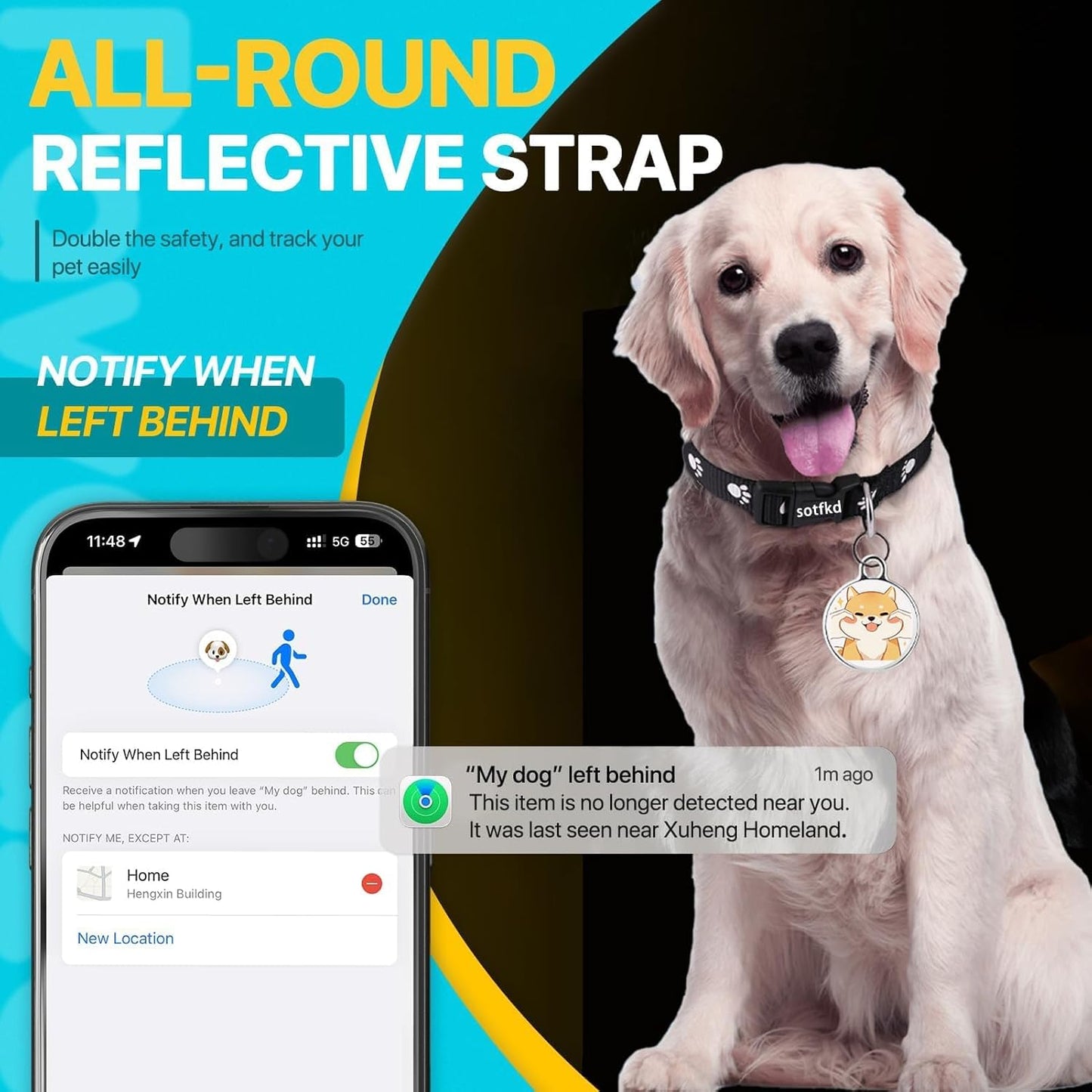 Cat Tracker Collar-Cat GPS Tracker-Cat Collar-Gps Tracker for Cats | Dual-System Tracker | Android and Ios Universal | No Monthly Fee | Waterproof | Works with Any Collar