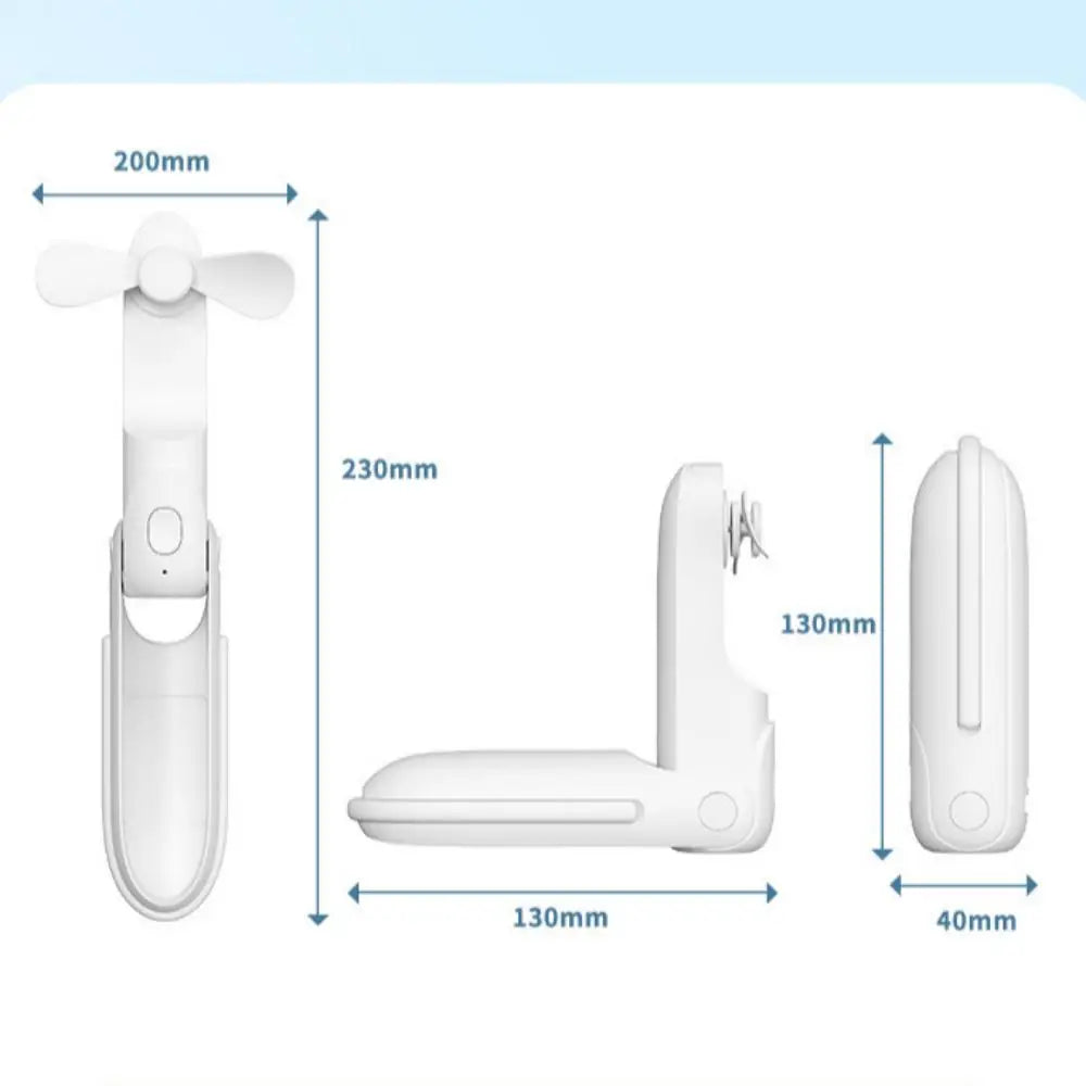 Handheld Small Fan Portable Power Bank Flashlight Mini Three Speed Adjustable Solid Color Small Fan