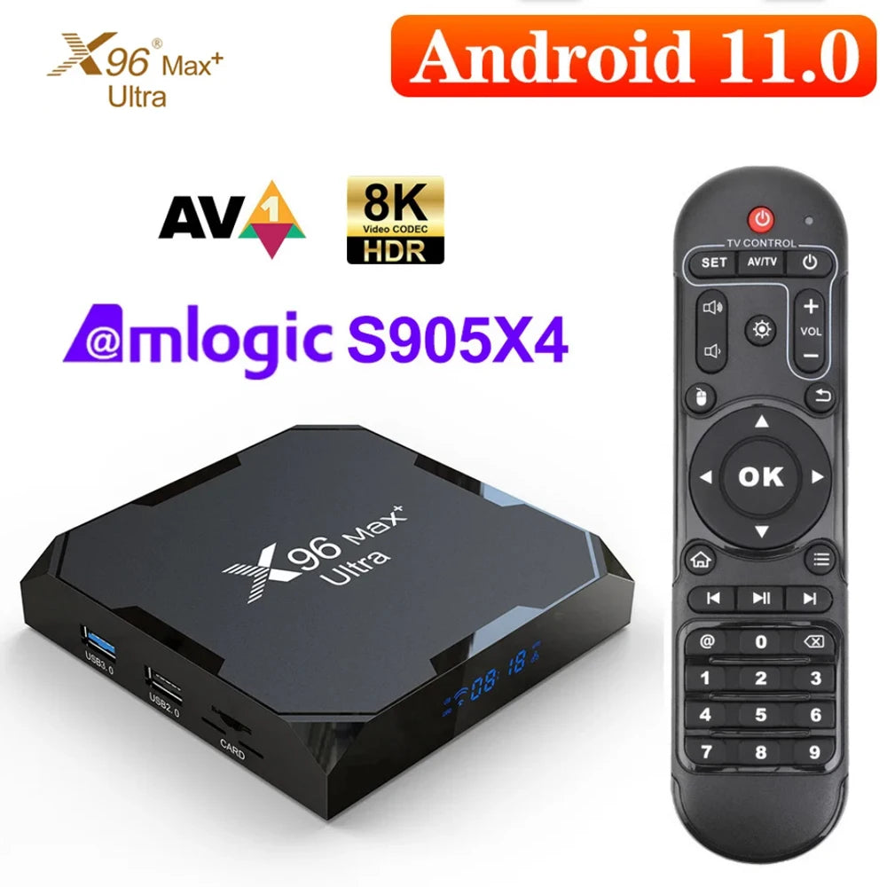 Max plus Ultra TV Box Android 11 Amlogic S905X4 4GB/32GB 4GB/64GB TV BOX AV1 8K Wifi BT  Max Media Player TV Set Top Box