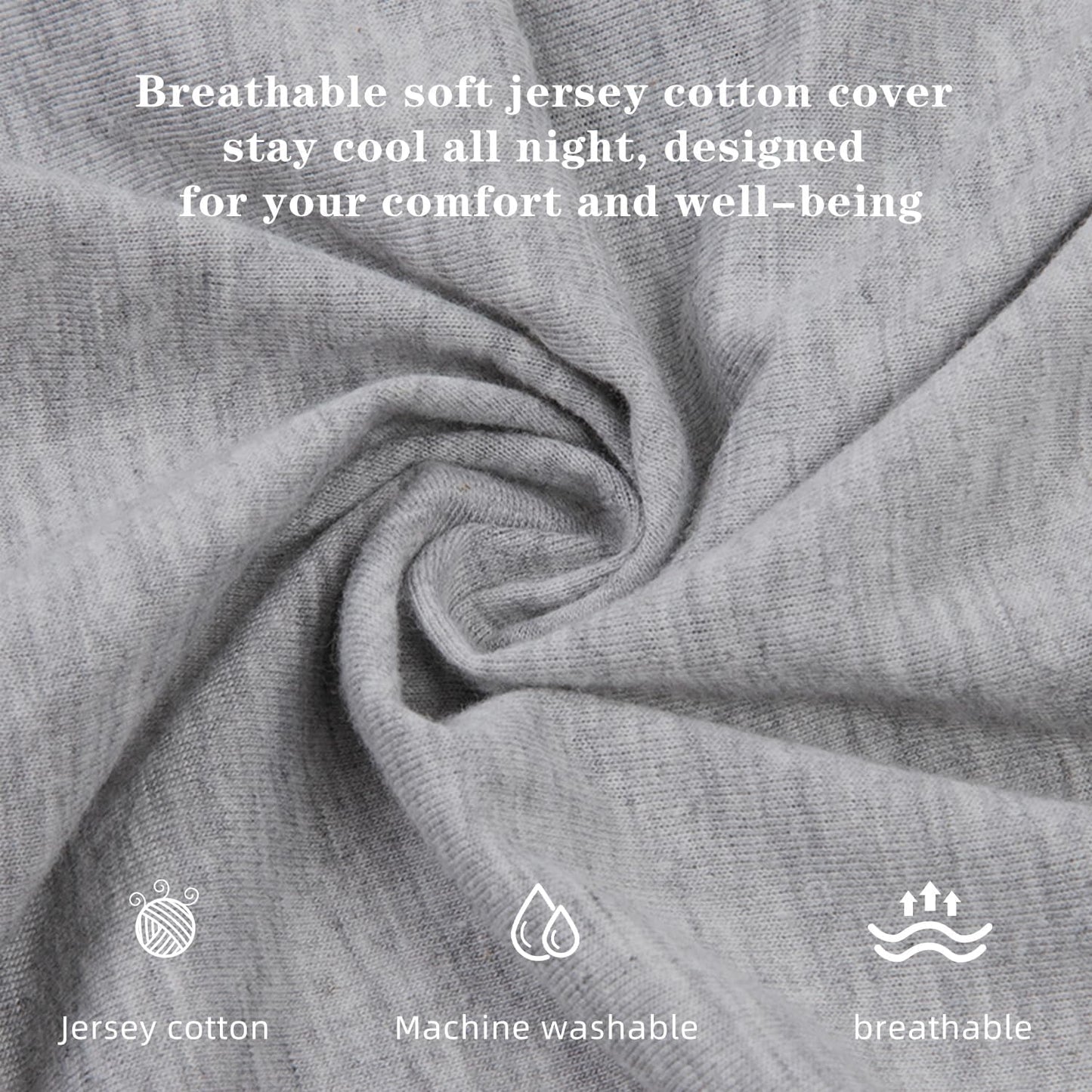 Pregnancy Pillow, J Shape Pregnancy Pillows for Sleeping, Body Pillow for Sleeping, Body Pillows for Adults, Maternity Pillow, with Jersry Removable Cover, Grey