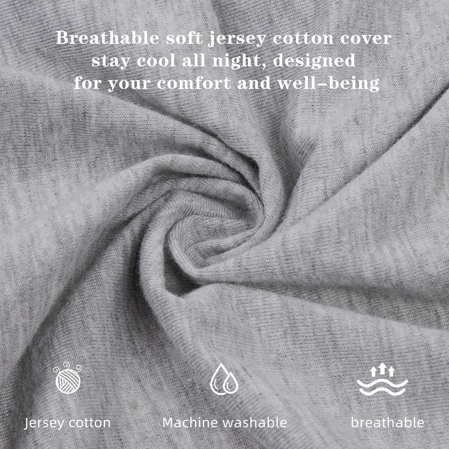Pregnancy Pillow, J Shape Pregnancy Pillows for Sleeping, Body Pillow for Sleeping, Body Pillows for Adults, Maternity Pillow, with Jersry Removable Cover, Grey