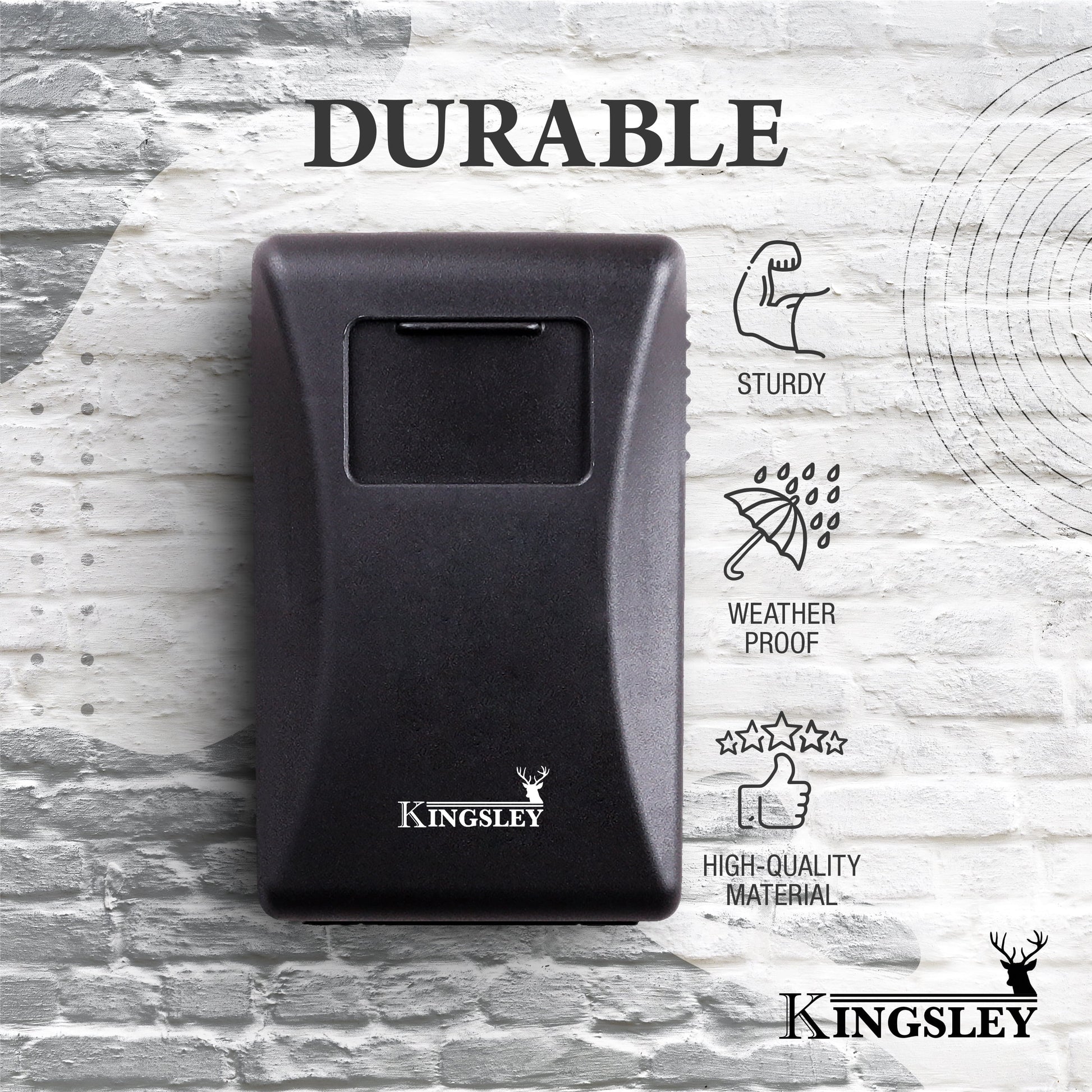 Weatherproof Key Lock Box, Wall Mount, 4-Digit Combination, Large Capacity for Spare Keys