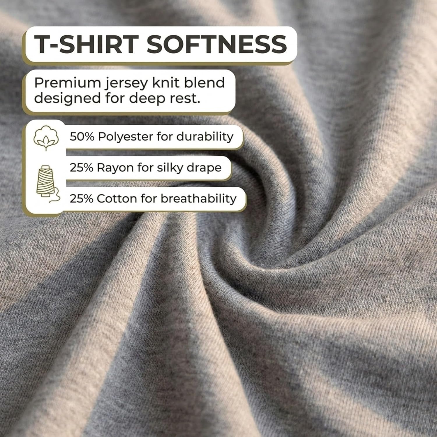Deluxecomfort Jersey Knit Cover for U-Shaped Body Pillow - Soft Stain-Resistant Replacement Case, Machine Washable, Full, Grey