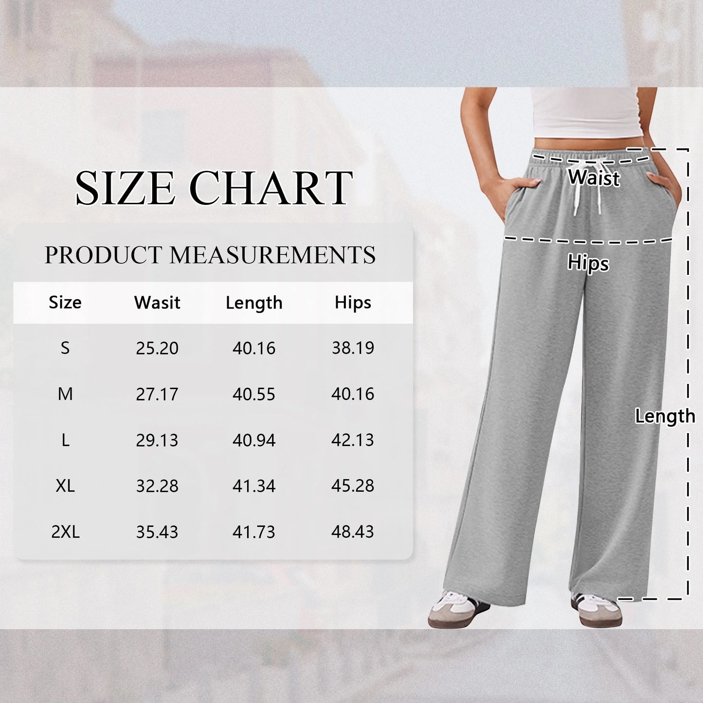Sweatpants for Women Wide Leg Pants Fall Sweatpants with Pockets Elastic Waistband Comfy Pants Women Winter Lounge Pants Light Grey L