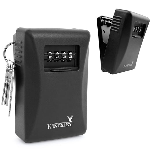 Weatherproof Key Lock Box, Wall Mount, 4-Digit Combination, Large Capacity for Spare Keys